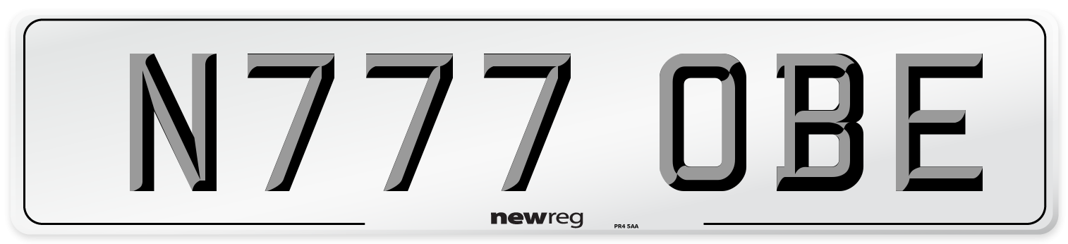 N777 OBE Number Plate from New Reg